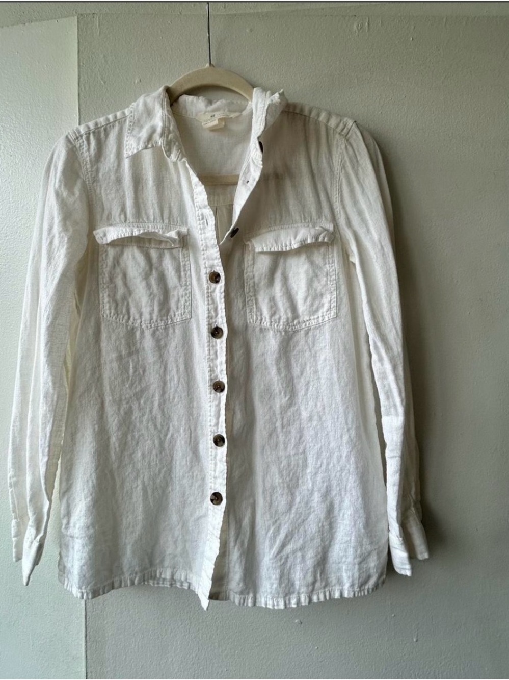 Linen White Button-Up Shirt